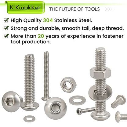 24 Size M2 M3 M4 M5 Hex Button Head Cap Screw Bolts and Nuts Kit, 8mm to 25mm, 304 Stainless Steel Nuts and Bolts Assortment Kit Metric Machine Screws 8/10/12/16/20/25mm, Silver - size: F. M2 M3 M4 M5