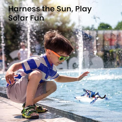 Sillbird STEM Solar Robot Building Kit, 12-in-1 Gift for Boys Ages 8-13 - color: Blue-red