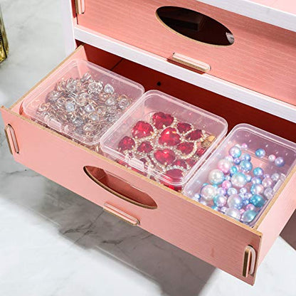 Jetec 18 Pieces Small Clear Plastic Storage Box, 2.1 x 2.1 x 0.8 Inch - size: 2.1 x 2.1 x 0.8 Inch