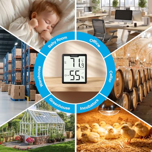 DOQAUS 3 Pack Digital Hygrometer Indoor Thermometer Black - color: Black