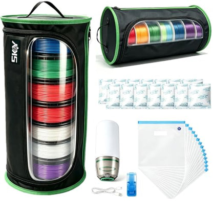 SKOUPHY 3D Printer Filament Storage Handbag-2PCS, Comes with Vacuum Bag Set, Capacity of 12 Rolls - size: Handbag-2P