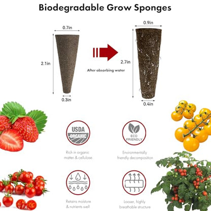 Strawberry Seed Pods for AeroGarden, Ahopegarden, iDOO Hydroponics Growing System, 350 Seeds+ Germination Including Red Cherry Tomato Golden Cherry Tomato, White Strawberry, Red Strawberry (7-Pods) - color: Fruit, size: 7pods