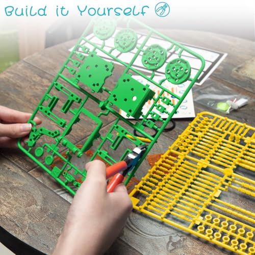Solar Robot Kit, 14-in-1 STEM Building Toy for Kids DIY Science Robotic Set - color: Green