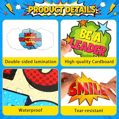 This is Your Year Bulletin Board Set Super Themed Classroom Decoration Inspirational Hero Welcome Back to School Decoration Cutouts for Back to School Office Classroom Home Chalkboard Wall Door Decor - style: This is Your Year to