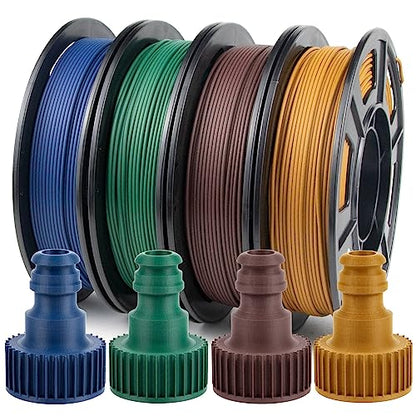 iSANMATE 3D Printer Filament, Colorful Carbon Fiber Filament Bundle, PLA Filament 1.75mm Carbon Fiber Pla(Blue, Army Green, Gold, Brown), High-Accuracy +/- 0.02 mm, 250g x 4 Spool - color: A- Carbon Cf(blue, Army Green, Gold, Brown)
