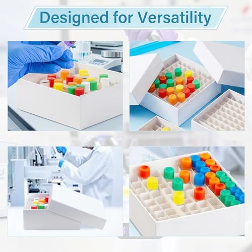 18Pcs White 81 Well Cardboard Freezer Box for Lab Storage Waterproof Coating - color: White
