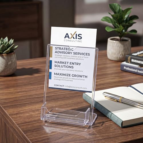 6 Pcs Acrylic Sign Holder Business Card Holder, 4 x 6 Inch, Top Insert - color: Top Insert, size: 4 x 6 Inch