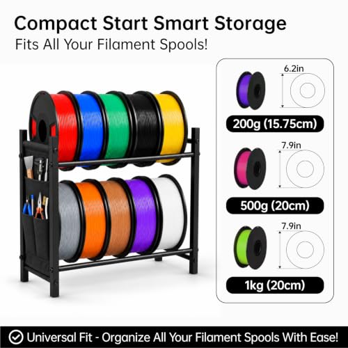 3D Printer Filament Storage Rack, Heavy Duty Metal Desk/Stand Organizer - size: Size 4