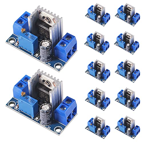 UMLIFE 12PCS LM317 DC-DC Converter Buck Step-Down Circuit Board Module 4.2-40V to 1.2-37V Linear Regulator Adjustable Voltage Regulator Power Supply for Arduino ESP8266