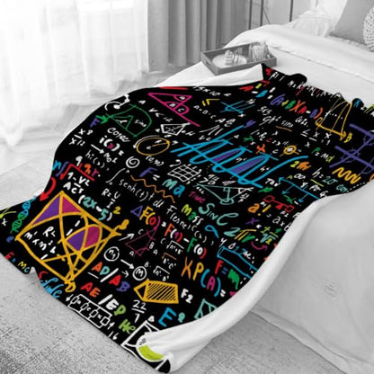 FUNBIRD Math Blanket Math Teacher Gift Appreciation Gifts for Math Lovers - color: Math2, size: 60"x80"-Adults/Twin Size