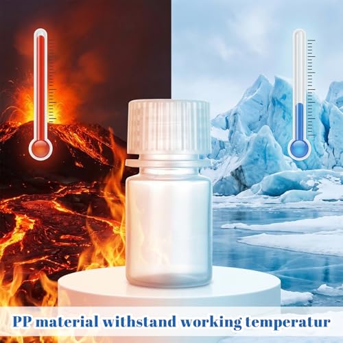 10ml Plastic Sample Bottle with Cap Wide Mouth Reagent Bottle 6Pc