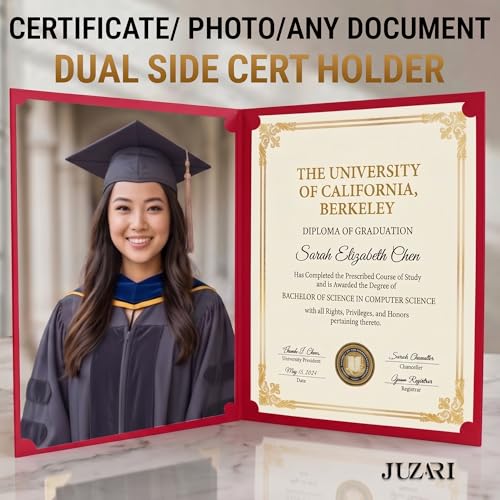 50 Pack Double Sided Certificate Holders 8.5x11 Burgundy - Heavyweight 300gsm Cardstock Diploma Holder - Dual Certificate Folder Letter Size Graduation Award Certificate with Gold Foil Diploma Cover - color: Burgundy-Gold, size: 50 Pack