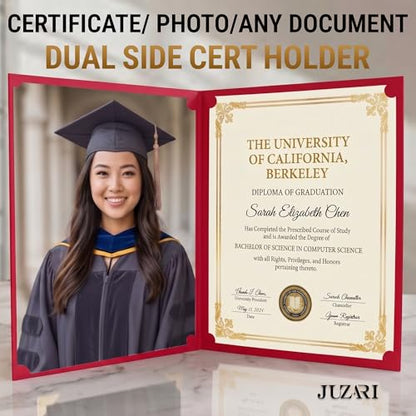 50 Pack Double Sided Certificate Holders 8.5x11 Burgundy - Heavyweight 300gsm Cardstock Diploma Holder - Dual Certificate Folder Letter Size Graduation Award Certificate with Gold Foil Diploma Cover - color: Burgundy-Gold, size: 50 Pack