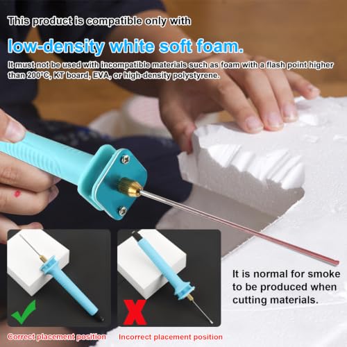Foam Cutter Electric Hot Wire Cutter Pen 10CM Foam Board Cutting with Stand 18W Hot Knife Styrofoam Cutting Pen with Adaptor Foam Cutting Tool for White Safe Styrofoam,Arts,Handcraft