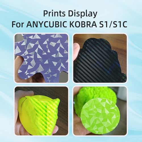 IdeaFormer-3D Kobra S1 X Build Plate 264x276mm, Flexible PEO PET Spring Steel Bed Plate for Anycubic Kobra S1/Kobra X Combo 3D Printer Platform - color: PEO PET (Diamond+Carbon Fiber)