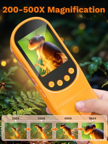 Bug Catcher for Kids with Microscope, Bug Catching Kit-Orange - color: Orange
