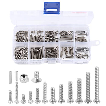 INJORA Screws Pins Nuts M1.6 M2 M2.5 Grade 12.9 Stainless Steel Hex Screws Hardware Kit for TRX4M 1/18 RC Crawler Car - size: One Size