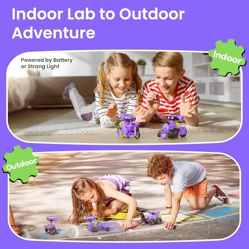 Sillbird Solar Building Robot Kit Educational STEM Gift for Boys Aged 8-12 - color: Purple-green