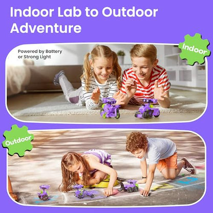 Sillbird Solar Building Robot Kit Educational STEM Gift for Boys Aged 8-12 - color: Purple-green