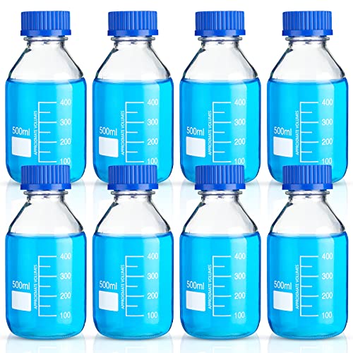 Irenare 8 Pcs Media Storage Bottles Sodium-calcium, Short Round, 500 ml - color: Short Round, size: 500 ml