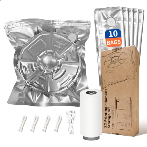 10PCS 3D Filament Storage Bags 13x15" Vacuum Moisture Proof w/USB Pump - size: 10 bags + USB pump