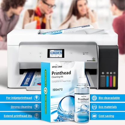 Spaceink Printhead Cleaning kit 200mL for E pson Printer, Printer Cleaning Kit for HP, Print Head Cleaning Kit for Canon, Inkjet Printer Nozzle Cleaning Kit for Brother