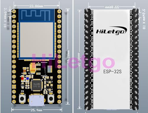 HiLetgo ESP-WROOM-32 ESP32 ESP-32S Development Board 2.4GHz Dual-Mode WiFi + Bluetooth Dual Cores Microcontroller Processor Integrated with Antenna RF AMP Filter AP STA for Arduino IDE - size: Small