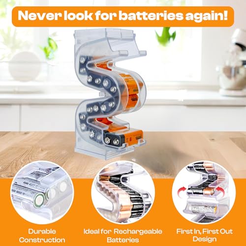 Battery Ladder Case - Battery Organizer & Dispenser (9V, Holds 10) - color: 1 - Pack, size: 9V
