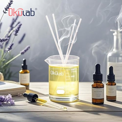 6 Pcs 500mL Glass Beaker Set, Low Form Beakers, Graduated Glass Beakers for Lab, Classroom, Craft, Kitchen,BKLG500A6-X - style: 6 Pcs of 500ml