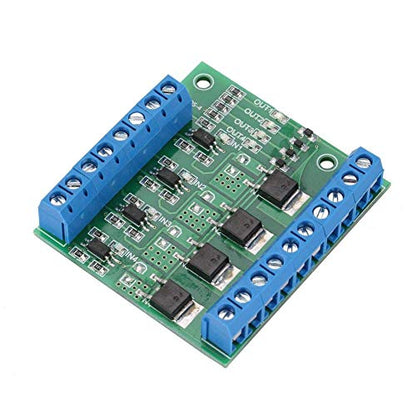 Hilitand 4-Channel MOSFET PWM 3-20V to 3.7-27VDC 10A Driver Module PLC Amplifier