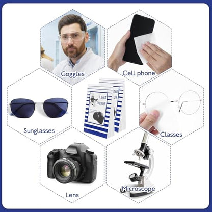 500 Pcs Lens Paper Microscope Lens Tissue Cleaner