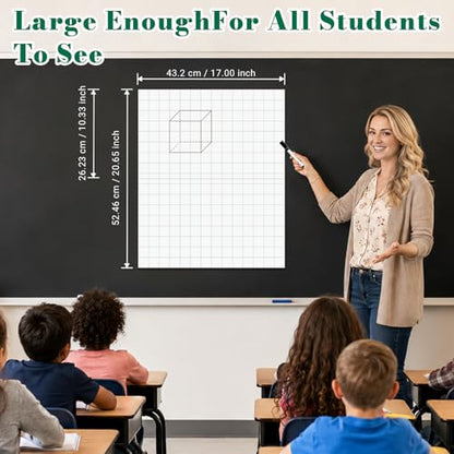 Giant Magnetic Notebook Paper for Classroom 17x 21 in Dry Erase Lined Paper - size: Graph Grid Paper - 21 x 17 in