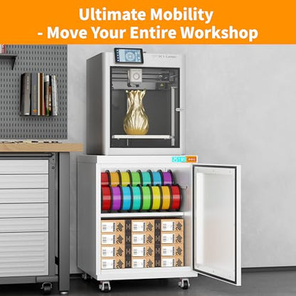 Mobile 3D Printer Stand with Filament Storage & Dehumidifier - color: 3D-LZW