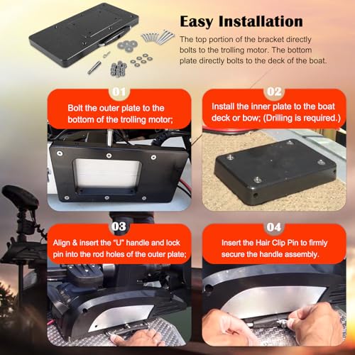 1854021 Composite Quick Release & Installer Bracket for Minn Kota Trolling Motors – Also Referred to MKA-21, Fits for Ulterra/Terrova/PowerDrive/PowerDrive V2 / PowerDrive Pontoon/Deckhand 40