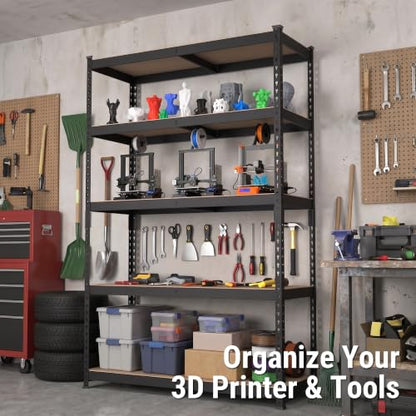 WORKPRO Shelving with MDF Board, 35-3/10”W x 17-1/2”D x 72”H, 1650 lbs Load - size: 35.3"W x 17.5"D x 72"H