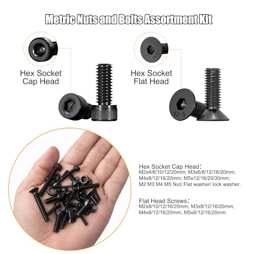ZTF 4005pcs Metric Screw Assortment, M2 M3 M4 M5 Assorted Screws - size: Flat+Cap Head 4005Pcs