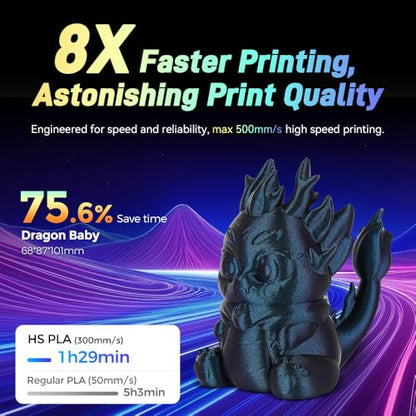 FLASHFORGE Chameleon Rapid PLA Filament 1.75mm Burnt Titanium, PLA Color Shift High Speed 3D Printer Filament, Max 500mm/s Fast Printing, Display Shimmering Effects from Various Angles and Light - color: Burnt Titanium