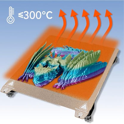 BORDSTRACT Double-Sided Build Plate, PEY Star Pattern + PEI Spray Texture Spring Steel 235x235mm Without Soft Magnetic Base, Printing Hot Bed Platform with Grooves for K1/S1 3D Printers - style: PEI spray + PEY starry sky 235*235mm (with grooves)