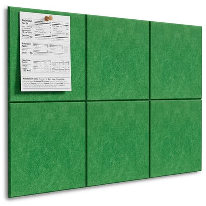 MaxGear Felt Bulletin Board 36" x 24", 6 Pack Emerald Green Felt Wall Tiles - color: Emerald Green, size: 36" x 24"