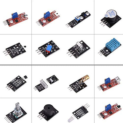 37/Set Sensor Assortment Kit 37 in 1 Sensor Module Starter Kit for Arduino MCU Educ(Infrared/Temperature/Avoid Obstacle/Buzzer Sensor etc)