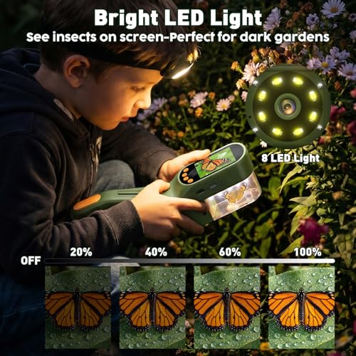 SEEKID Bug Catcher Kit for Kids with 2.4" Screen, Dark Green - color: Forest Green