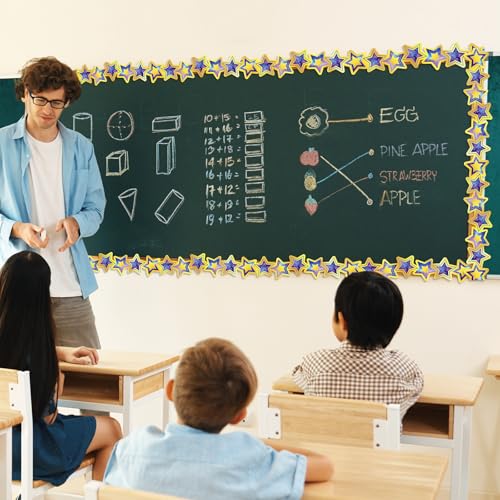 Outus 68 Feet Galaxy Star Bulletin Board Borders, Science and Space Theme - size: 2.99 Inches, style: Galaxy Star