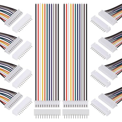 ACEIRMC 10Pairs JST-XH Connector Kit, XH 2.54mm 11 Pin Header Male and Female Connectors Plug Adapter with Flat Wire Cable 200mm 26AWG Compatible with JST XH (11P) - color: 11P