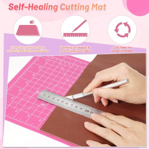 anezus Self Healing Cutting Mat for Rotary Cutting, 12" x 9", Pink - color: Pink, size: 12"L x 9"W