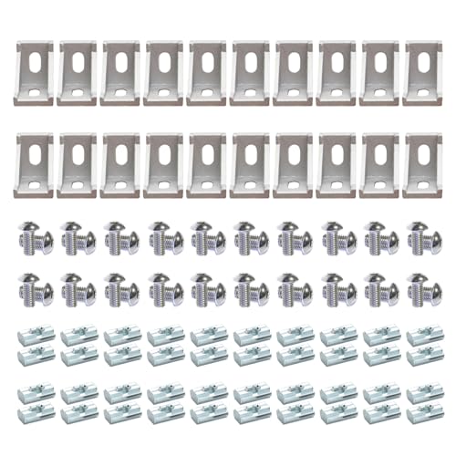 20 Set 1010 Aluminum Extrusion Hardware Accessories Corner Brackets - style: 20 sets bracket with m6