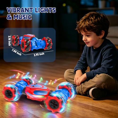 Remote Control Car - RC Drift Car Gesture Sensing Toy Boy Age 6-8-12 Gifts - color: Red