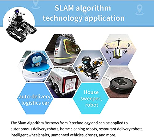 AI Robot Kit with Raspberry Pi XR lidar s1 ROS SLAM Smart Car DIY Tank Robotics Kit Build Maps, Autonomous Navigation, Object Recognition Tracking, Following(Blue with Raspberry Pi 4B 4GB) - color: Blue