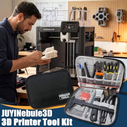 56Pcs 3D Printer Tool Kit for FDM & SLA, Includes Nozzle Unclogging, Support Removal, Model Polishing & Calibration Tools, with Portable Organized Storage Bag