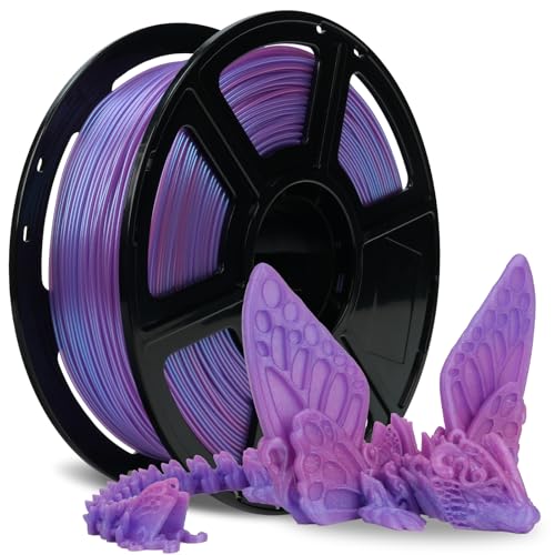 FLASHFORGE Rapid PLA Filament 1.75mm +/- 0.02mm Blue to Pink Gradient, Max 500mm/s High Speed Printing, 3D Printer Filament 1kg(2.2lbs), Changing Colors with Light - color: Blue to Pink Gradient