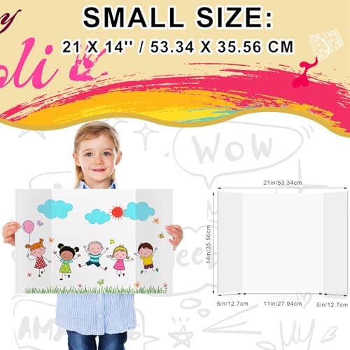 HAUTOCO 3 Pcs Small Trifold Poster Board 21 x 14 inches and 2 Pack 36'' x 48'' Trifold Poster Board Large Tri Fold Project Boards for Science Fairs, School Projects, Event Displays, Business